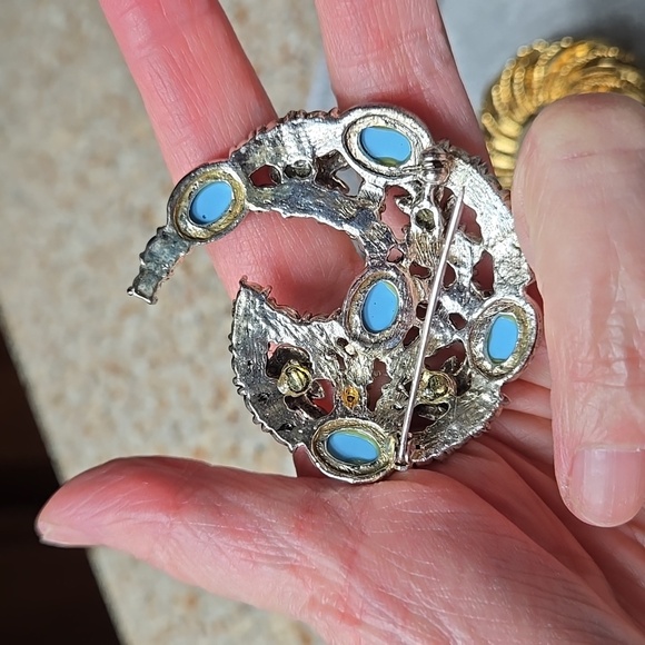 Elegant Gold and Silver Brooch Pin / Necelace Pedant  Set Of 3 - Picture 13 of 16